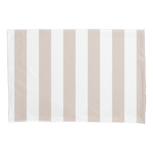 Housse D'oreillers Grilles Verticales Bbeige Et Blanc Gratté (devant)