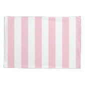 Housse D'oreillers Grilles Verticales Bébé Rose Et Blanc Gratté (Dos)