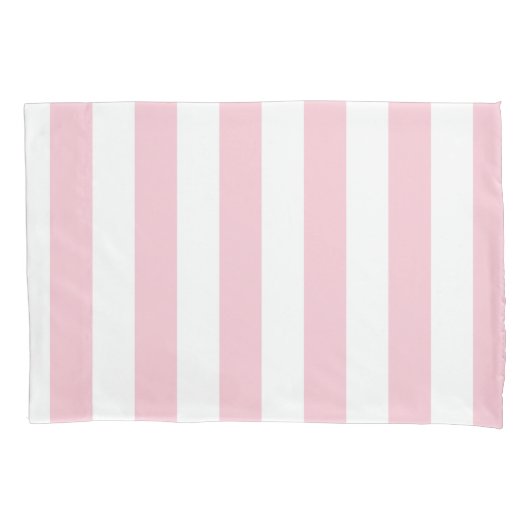 Housse D'oreillers Grilles Verticales Bébé Rose Et Blanc Gratté (devant)