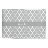 Housse D'oreillers Gris Blanc Marocain #5 gris foncé Nom Monogramme (Dos)