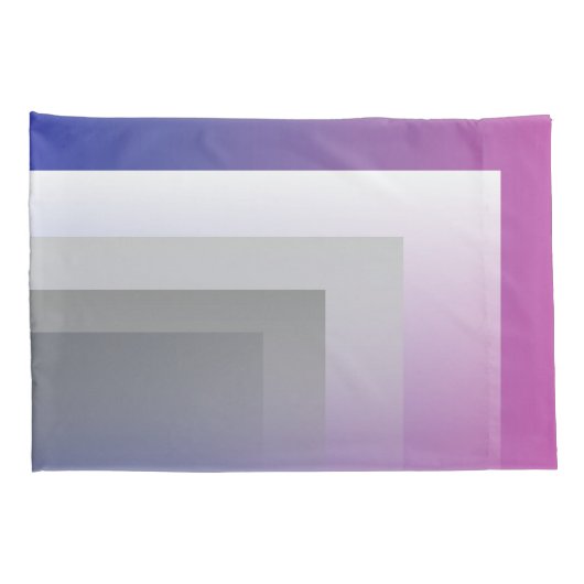 Housse D'oreillers gris bleu Fuchsia (Dos-Droit)