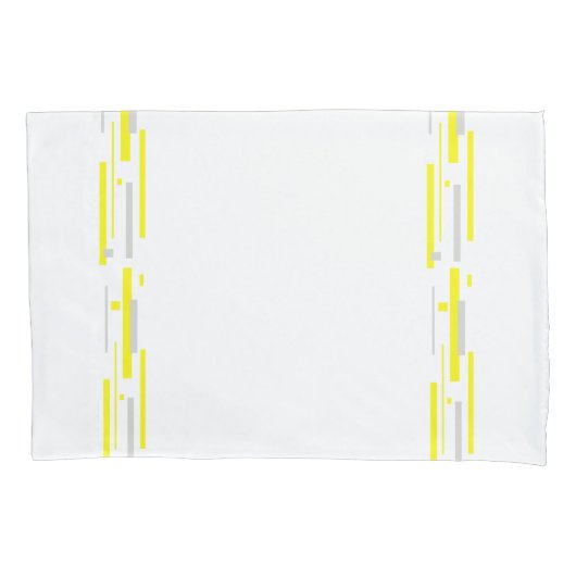 Housse D'oreillers Gris Jaune Blocs Art Abstrait (devant)