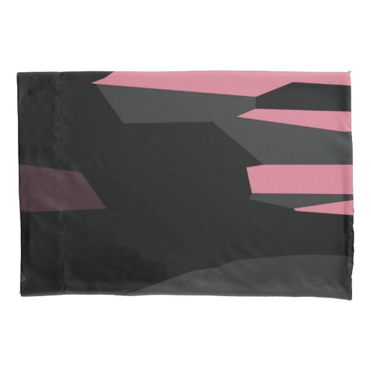 Housse D'oreillers gris rose et noir abstrait (devant)