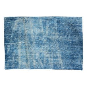 Housse D'oreillers Gros plan de Denim bleu texturé