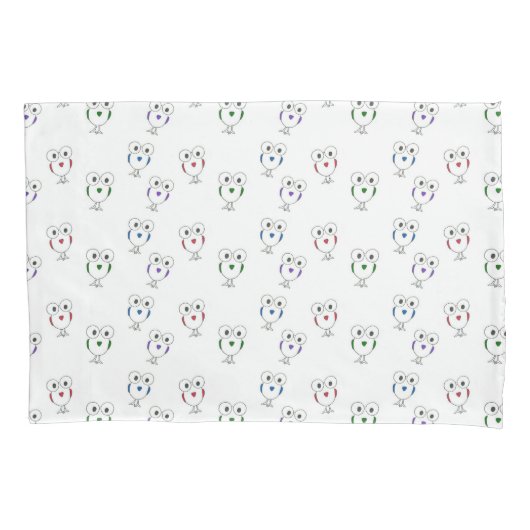 Housse D'oreillers Gros yeux motif blanc (devant)