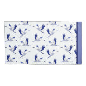 Housse D'oreillers Grues volantes bleues et blanches (Dos-Droit)