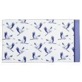 Housse D'oreillers Grues volantes bleues et blanches (devant-Droit)