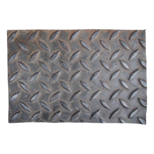Housse D'oreillers Grunge diamant métal, texture en acier soudé. (devant)