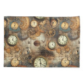 Housse D'oreillers Grunge Rustic Steampunk Horloge (10) (Dos-gauche)