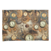 Housse D'oreillers Grunge Rustic Steampunk Horloge (10) (devant-Droit)