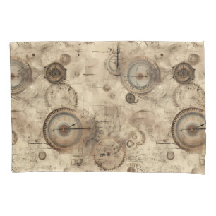Housse D'oreillers Grunge Rustic Steampunk Horloge (11)