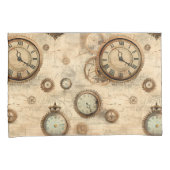Housse D'oreillers Grunge Rustic Steampunk Horloge (6) (devant-Droit)