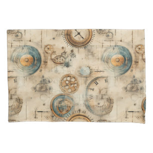 Housse D'oreillers Grunge Rustic Steampunk Horloge (7)