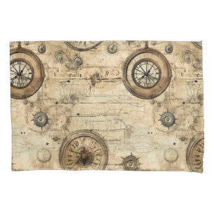 Housse D'oreillers Grunge Rustic Steampunk Horloge (9)