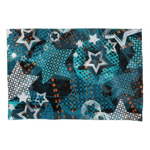 Housse D'oreillers Grunge star motif, design pour enfants ludique.