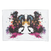 Housse D'oreillers Guerrier équitation cheval en aquarelle (devant-gauche)