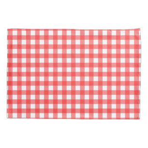 Housse D'oreillers Guingan rouge