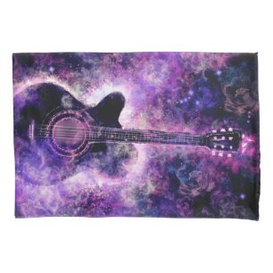 Housse D'oreillers Guitar Music Purple Pillow Case