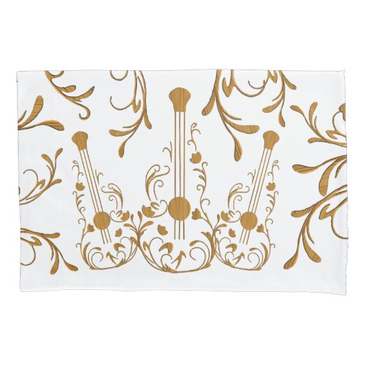 Housse D'oreillers Guitares en bois (devant)