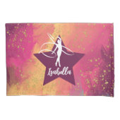 Housse D'oreillers Gymnastique Monogramme Nom Parties scintillant Or (devant)