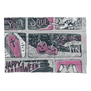 Housse D'oreillers Halloween de bande dessinée : Illustration amusant