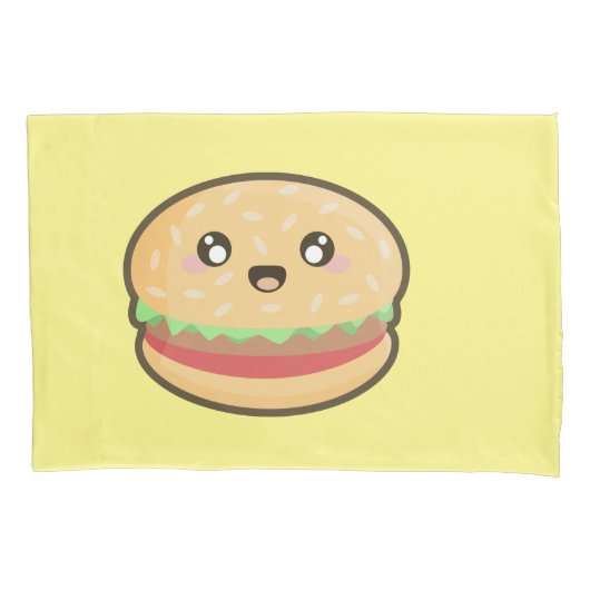 Housse D'oreillers Hamburger de Kawaii (devant)