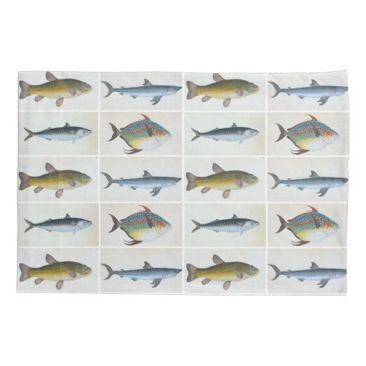 Housse D'oreillers HAMbyWG - Coque Coussin - Quatre poissons (Dos)