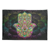 Housse D'oreillers Hamsa Fatma Main Psychedelic Art (Dos)