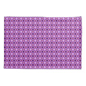 Housse D'oreillers Harlequin Purple Pink White Diamond Pattern (Dos)