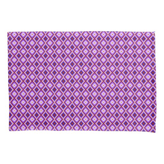Housse D'oreillers Harlequin Purple Pink White Diamond Pattern (devant)