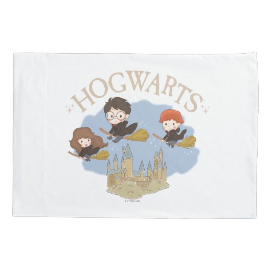 Housse D'oreillers HARRY POTTER™, Hermione & Ron Fly Over HOGWARTS™ (Dos)