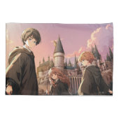 Housse D'oreillers HARRY POTTER™ Hermione & Ron HOGWARTS™ Anime Scene (Dos)