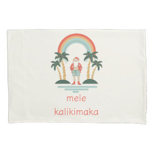 Housse D'oreillers Hawaïen/arc-en-ciel/Palms Père Noël