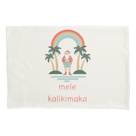 Housse D'oreillers Hawaïen/arc-en-ciel/Palms Père Noël (devant)