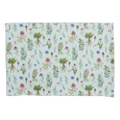 Housse D'oreillers Herbes Whimsical sur Mint Green (devant-gauche)