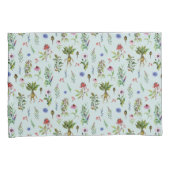 Housse D'oreillers Herbes Whimsical sur Mint Green (devant-Droit)