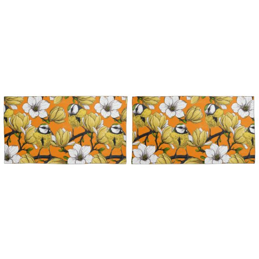 Housse D'oreillers Heure du printemps en jaune (devant-Set)