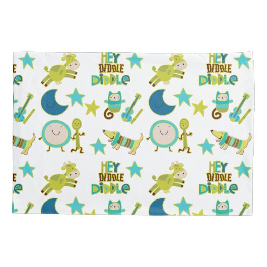 Housse D'oreillers Hey Diddle Diddle Nursery Rhyme (Dos)