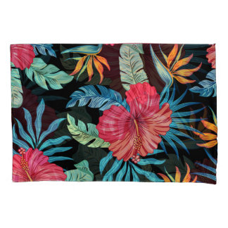 Housse D'oreillers hibiscus modifiable, motif floral vintage