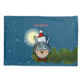 Housse D'oreillers Hibou mignon de bébé avec le casquette de Noël (Dos)