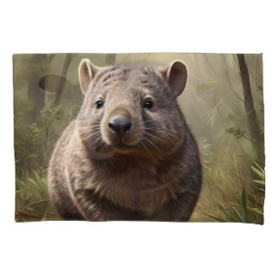 Housse D'oreillers "Hidden in the Bush : An Aussie Wombat in the Wild