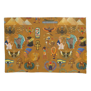 Housse D'oreillers Hiéroglyphique égyptien ancien -Hiéroglyphie Motif