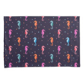 Housse D'oreillers Hippocampes d'aquarelle sur le motif de bleu (devant-Droit)