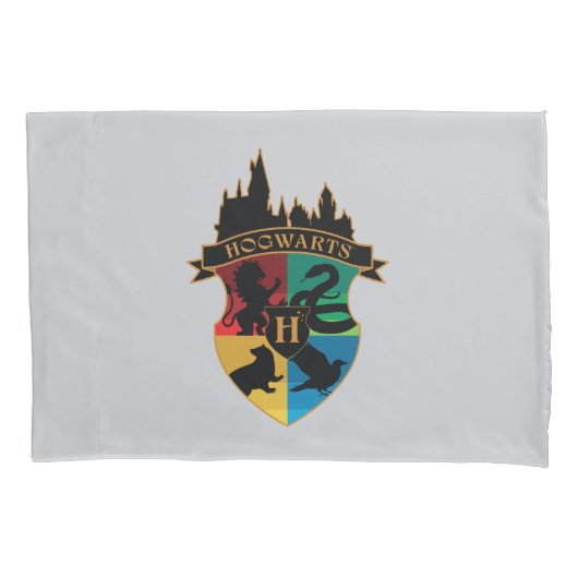 Housse D'oreillers HoGWARTS™ Castle Crest House Insigne de fierté (devant)
