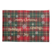Housse D'oreillers Holiday plaid with snowflakes (Dos)