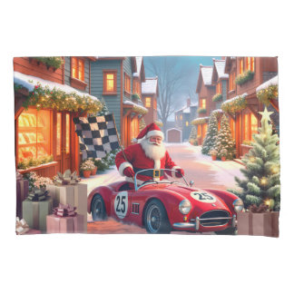 Housse D'oreillers Holiday Racecar Santa