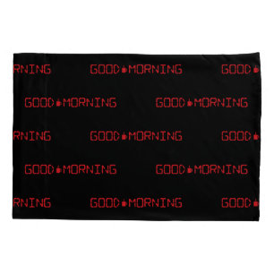 Housse D'oreillers Horloge numérique Bonne Matin Café Mug Early Birde