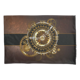 Housse D'oreillers Horloge Steampunk avec des engrenages anciens