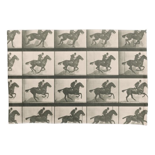Housse D'oreillers Horse Motion Photographie Vintage (devant)