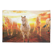 Housse D'oreillers Horses at sunset throw pillow (Dos-gauche)